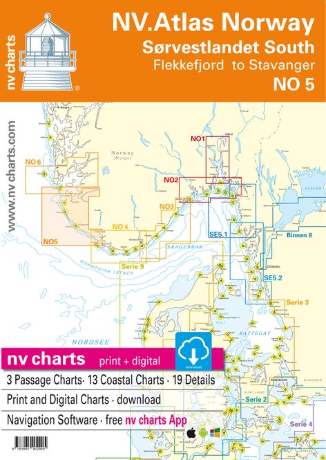 Hovedbilde Kart kombi Atlas No 5 - Flekkefjord til Stavanger