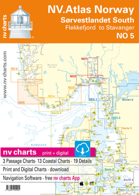 Hovedbilde Kart kombi Atlas No 5 - Flekkefjord til Stavanger