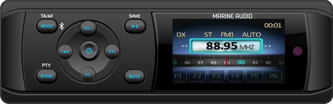 Hovedbilde Marine Stereo DAB+, 1 DIN, Bluetooth IPX5