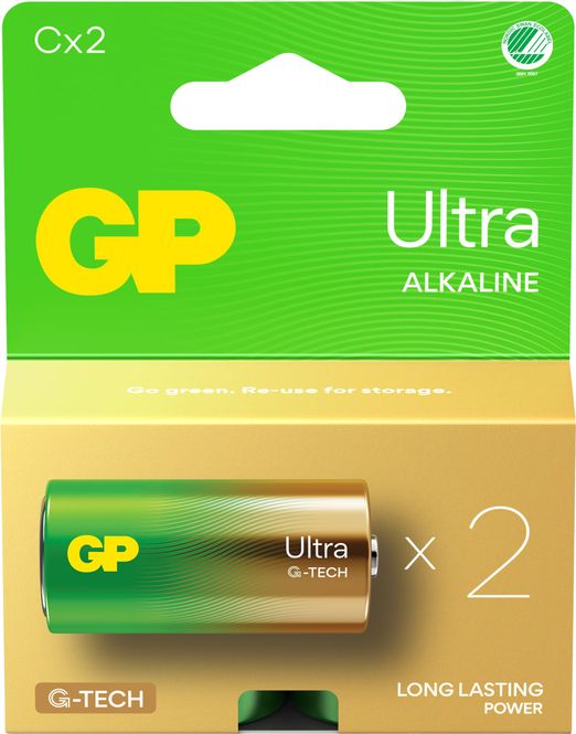Hovedbilde GP Ultra Alkaline batteri C 2-pk
