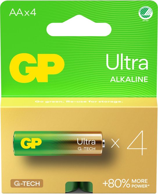 Hovedbilde GP Ultra Alkaline batteri AA 4-pk
