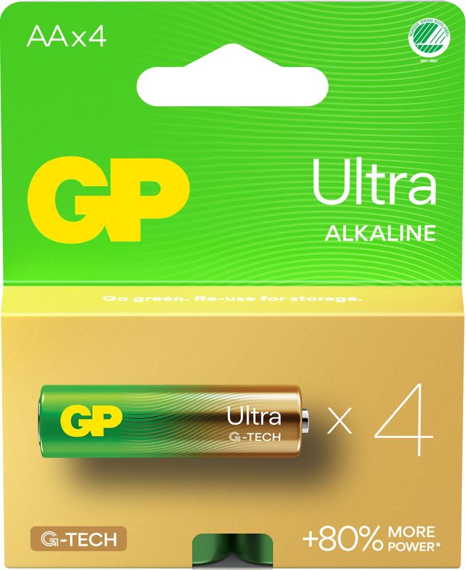 GP Ultra Alkaline batteri AA 4-pk